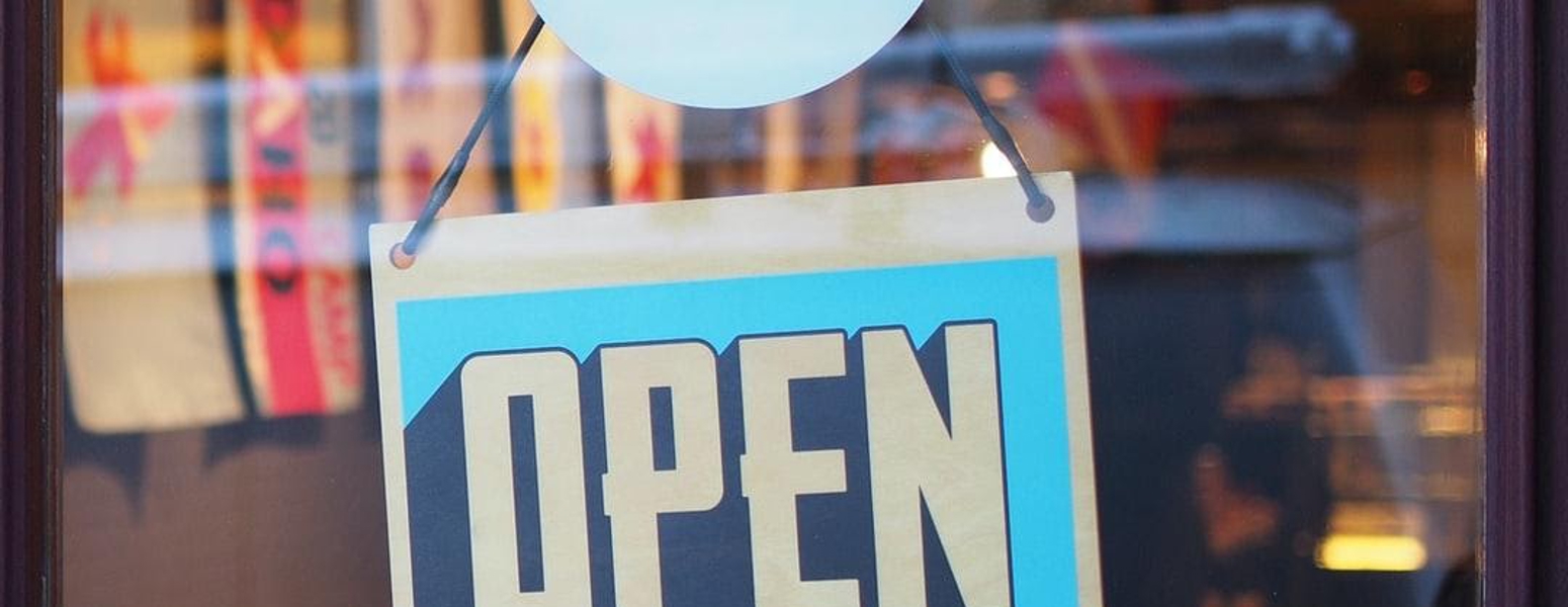 Open business sign