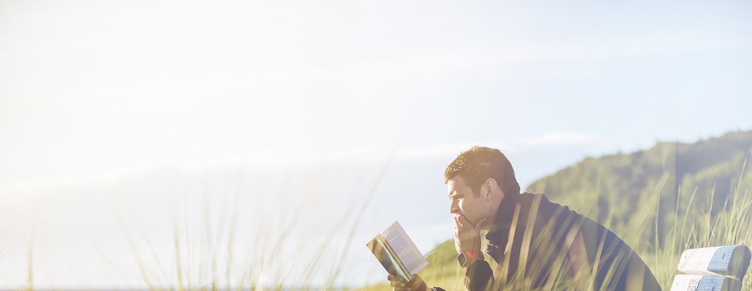 A man reading a book