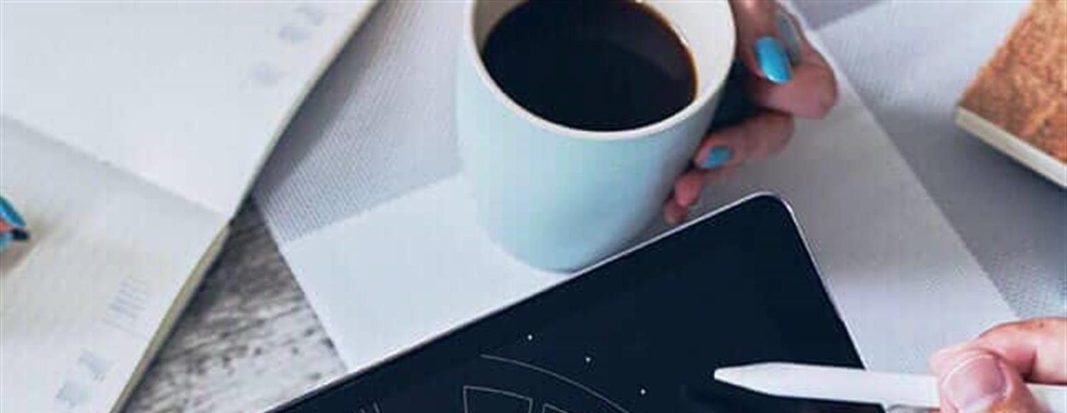 image of ipad with branding graphic