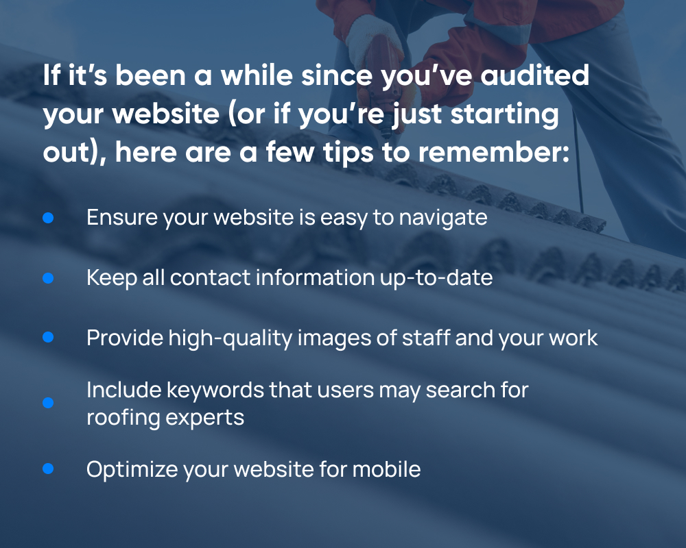 List over an image of a roofer