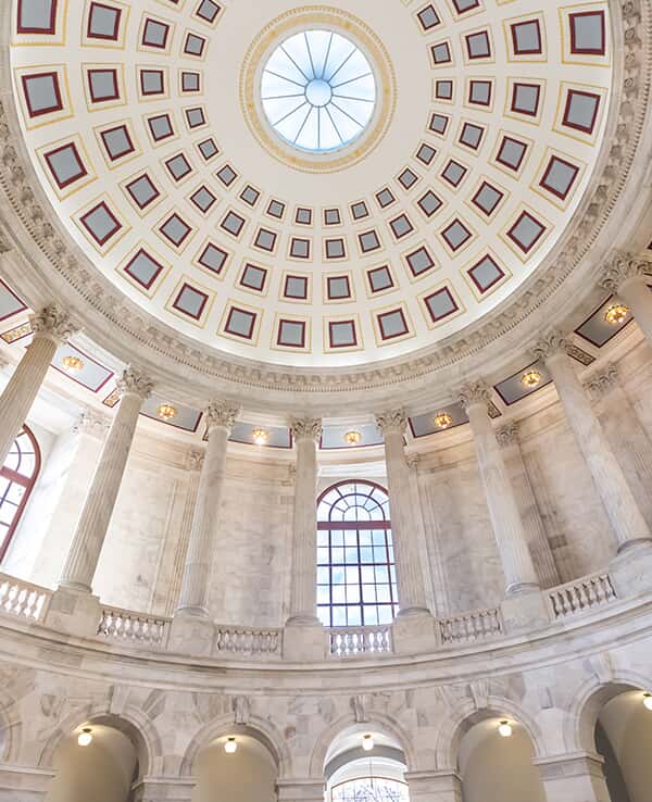 Ceiling of marble building