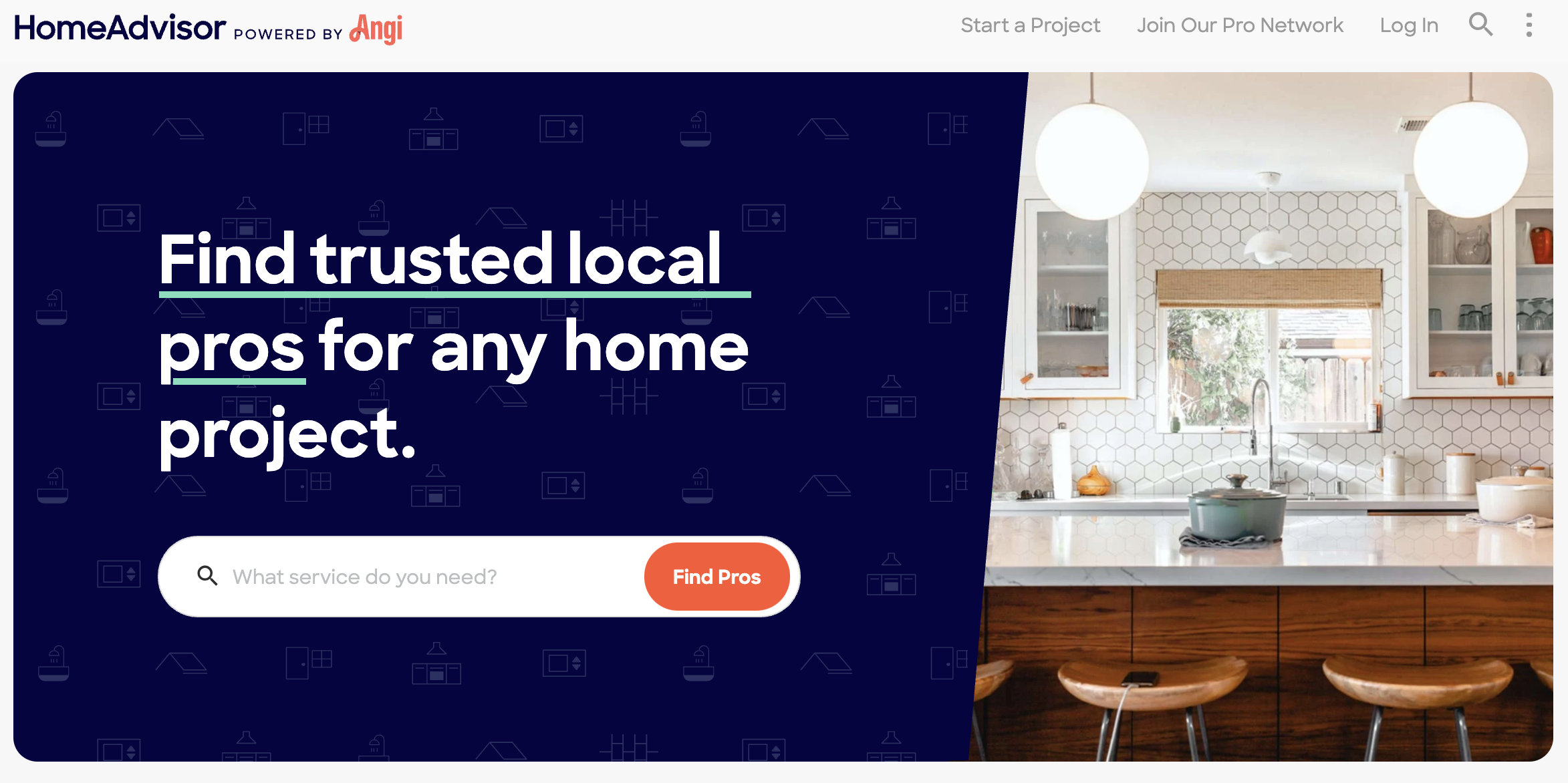 HomeAdvisor homepage