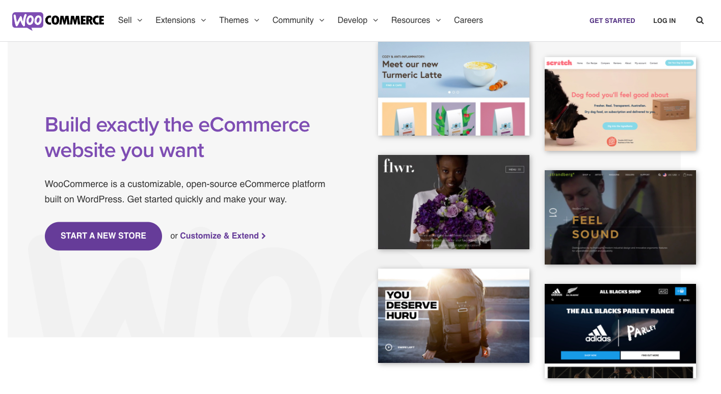 WooCommerce website homepage