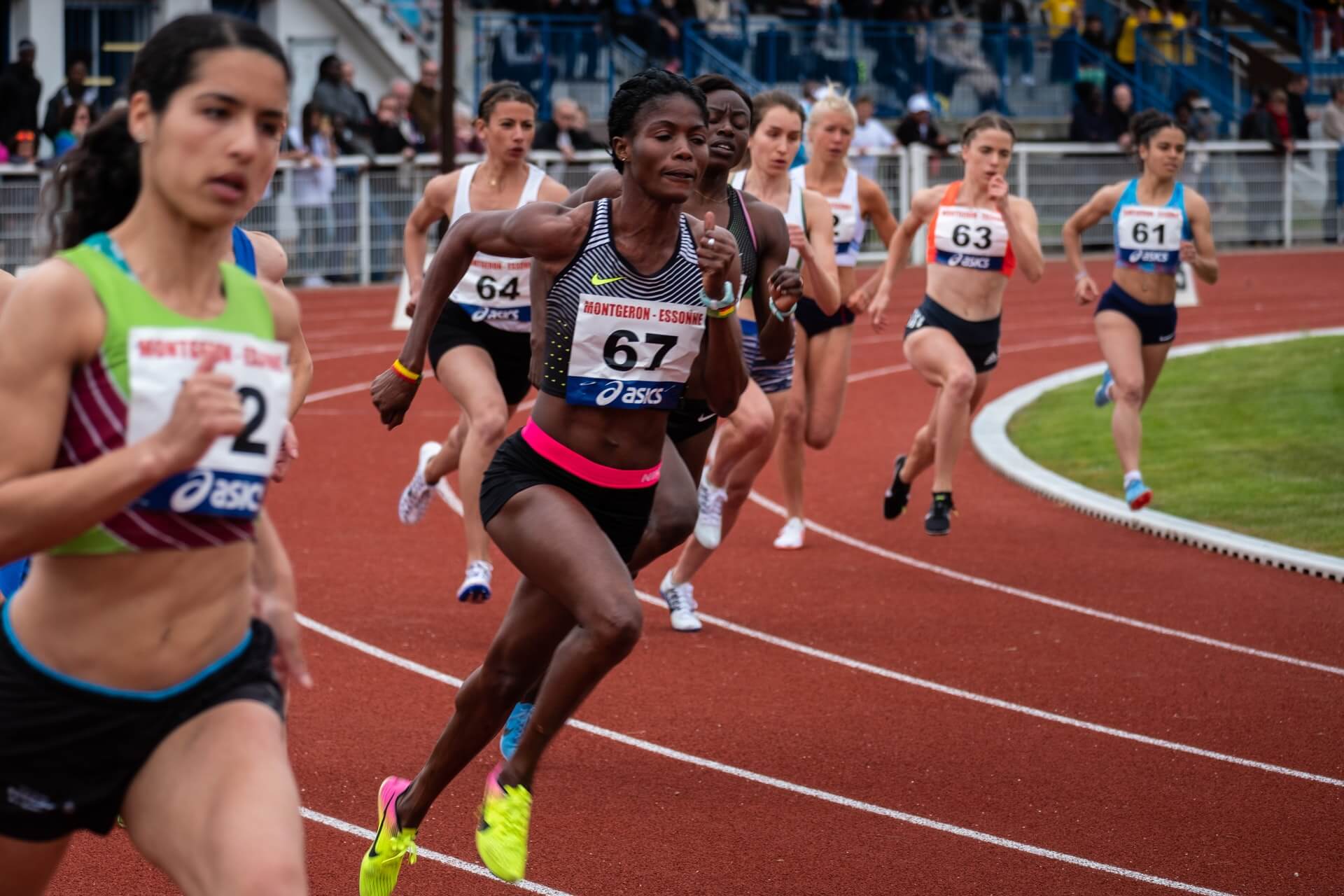 Female runners compete in a race