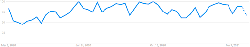 Interest over 12 months for "Immigration Lawyer" on Google Trends