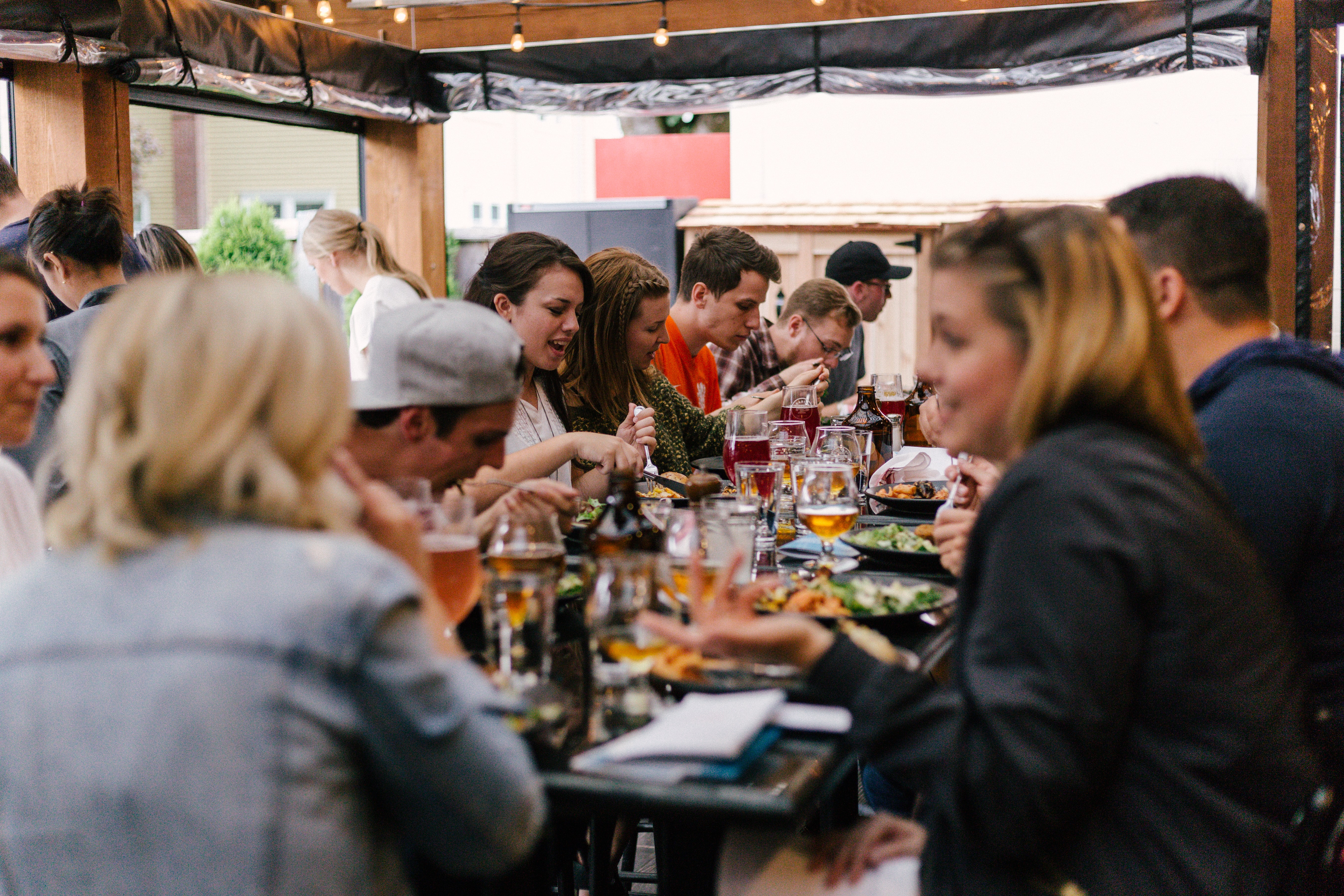 Group of people out to lunch