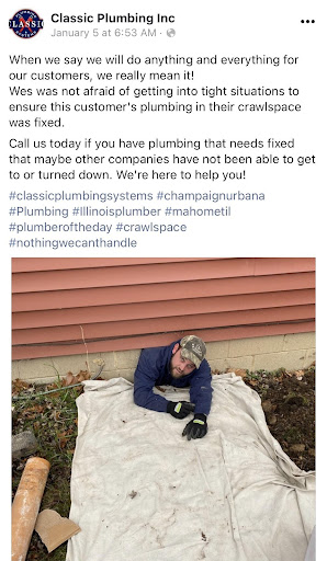 Classic Plumbing Inc. social media post example