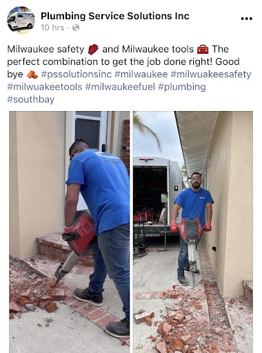 Plumbing Service Solutions social media post example