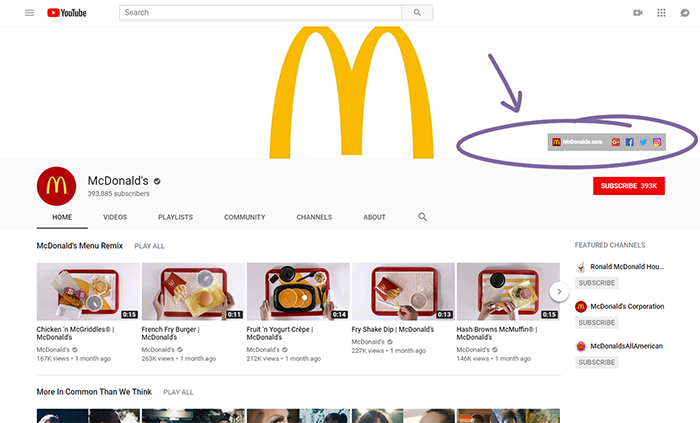 McDonald's YouTube.
